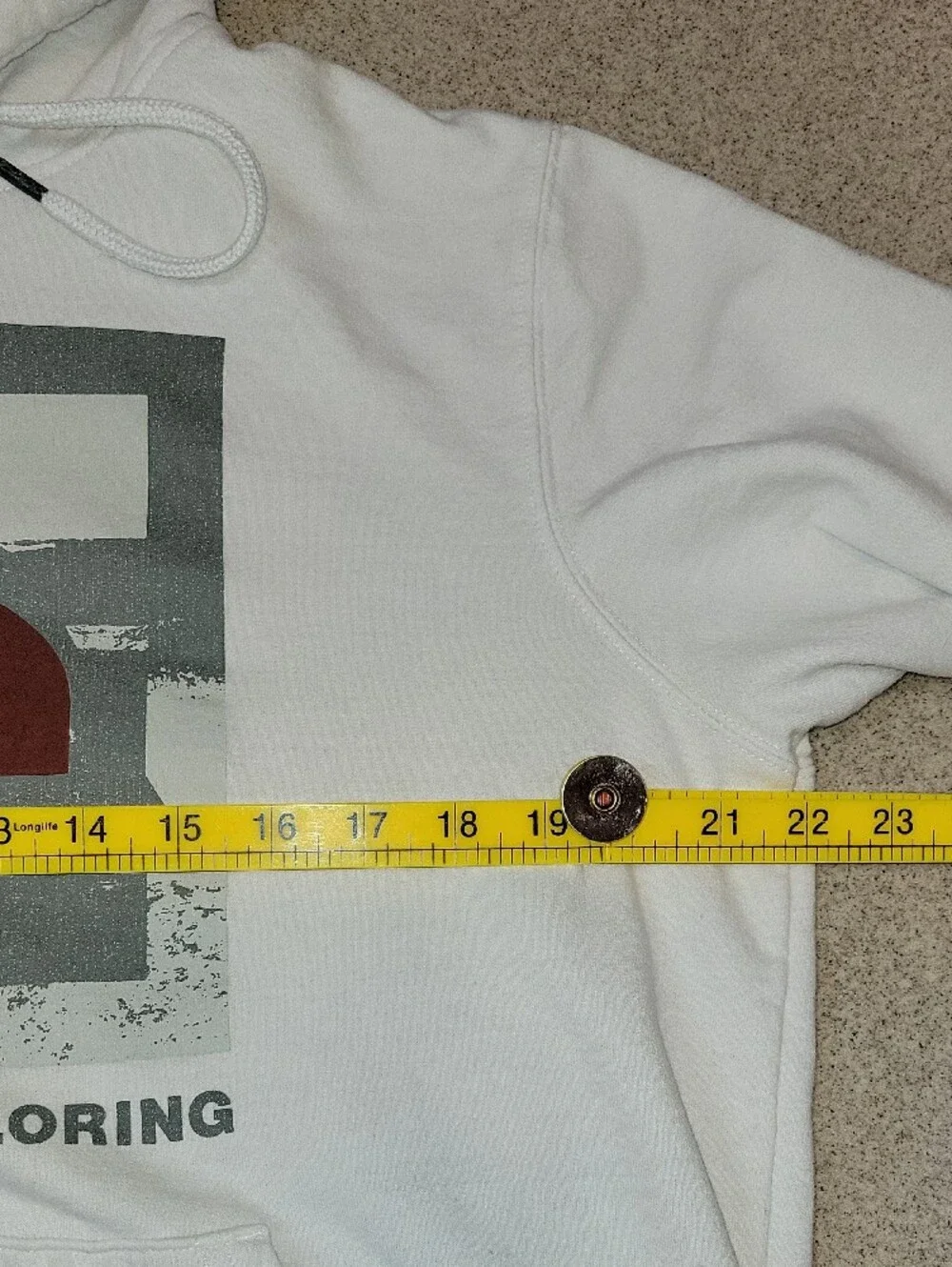 The North Face White Hoodie Never Stop Exploring Size Mens Medium Casual